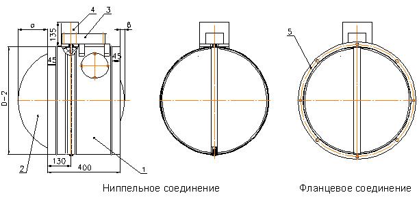 Ниппельное соединение воздуховодов круглого сечения чертеж